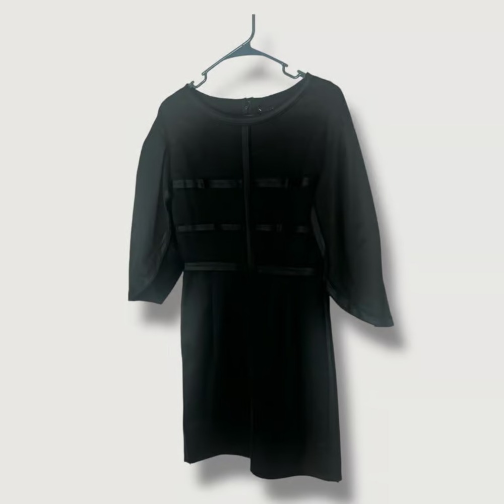 Robert Rodriguez Black Raw Hem Trim Mini Dress Size 4
